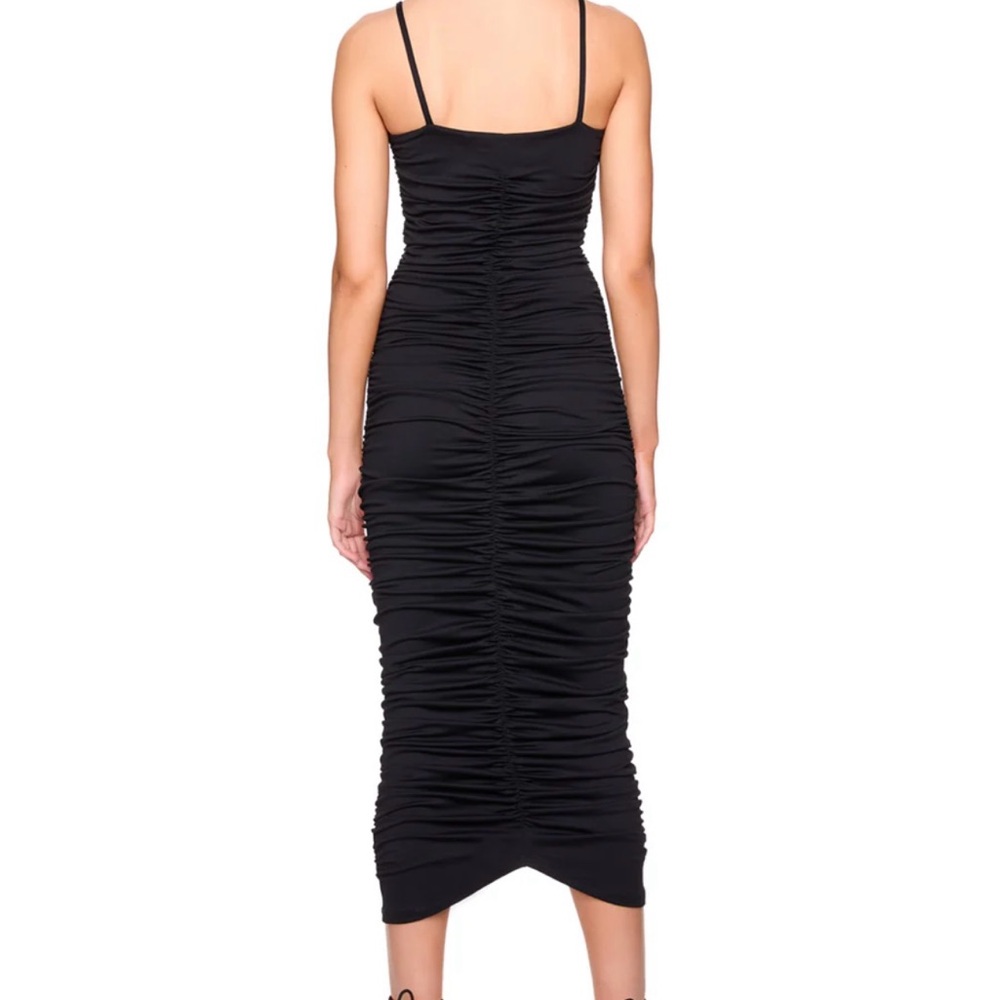 Susana Monaco Black Ruched Midi Dress - Picture 2 of 5